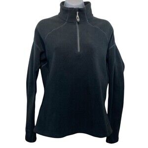Mountain Hardwear Jacket Womens Medium Black 1/4 Zip Fleece Pullover Polartec